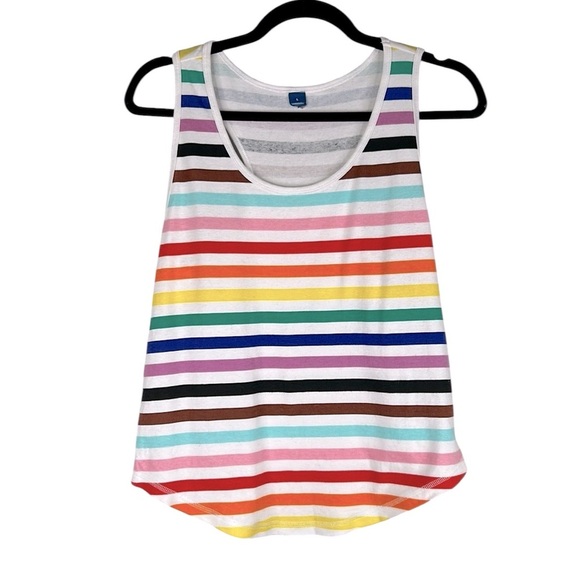 Old Navy Rainbow Striped Summer Spring Casual Razorback Tank Top Size Large - Picture 1 of 5